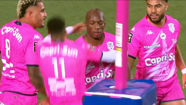 TOP 14 - Essai de Sekou MACALOU (SFP) - Stade Français Paris - Stade Rochelais - Saison 2022:2023