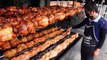 3,500 Rotating roast chicken sold per week Bangkok street food Thailand - Asian street food