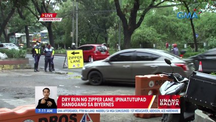 Dry run ng zipper lane, ipinatutupad hanggang sa Biyernes | UB