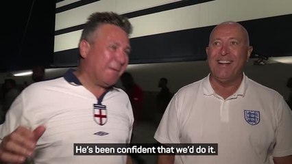 Video herunterladen: 'We might be bringing it home' - England fans delight at 3-0 win over Senegal