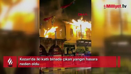 Kozan'da iki katlı binada çıkan yangın hasara neden oldu