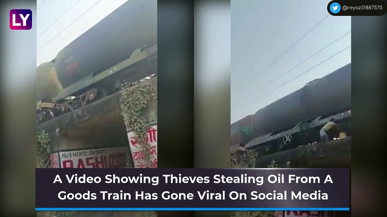 Bihar Shocker: Thieves Steal Oil From Moving Goods Train; Video Goes Viral