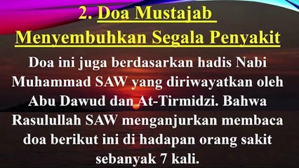 DOA MUJARAB LEKAS SEMBUH DARI SEGALA PENYAKIT
