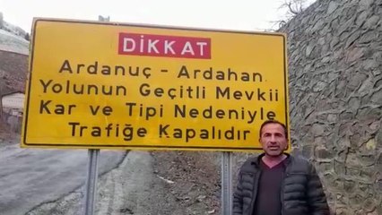 Artvin-Ardanuç-Ardahan Karayolu Kar ve Tipi Nedeniyle Tedbiren Trafiğe Kapatıldı