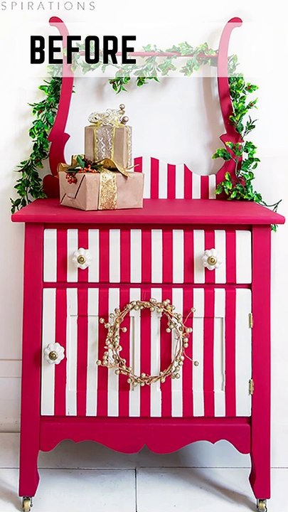 White Christmas Washstand Makeover