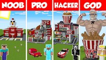 Minecraft TNT KFC HOUSE BUILD CHALLENGE - NOOB vs PRO vs HACKER vs GOD _ Animation