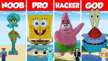 Minecraft TNT SPONGE BOB HOUSE BUILD CHALLENGE  NOOB vs PRO vs HACKER vs GOD Bikini Bottom Animation