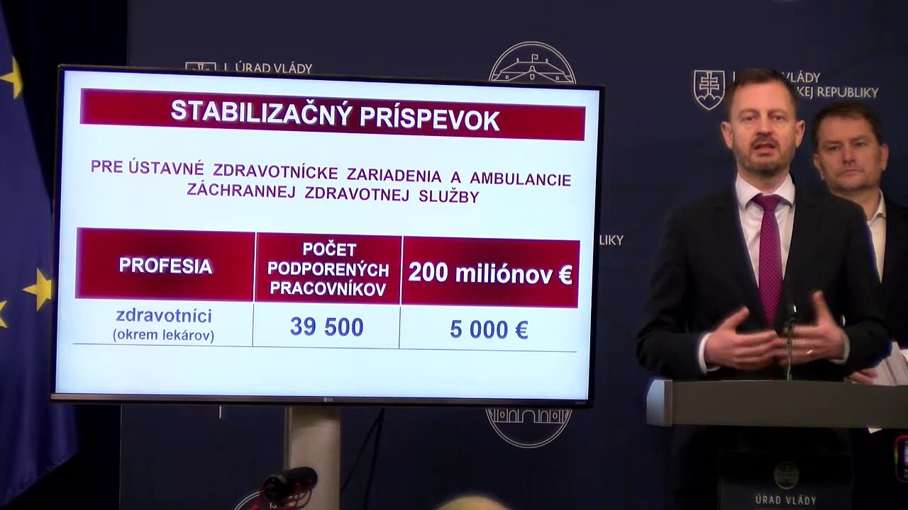 ZÁZNAM: Vláda schválila stabilizačné príspevky pre zdravotníkov vo výške 5000 eur