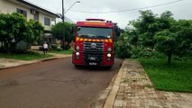 Bombeiros realizam poda de árvore caída em rua no Cascavel Velho