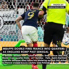 Mbappe double fires France into quarters as England romp past Senegal