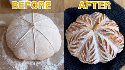 Bread-lover shows the art behind making a pumpkin-shaped bread loaded with pumpkin puree