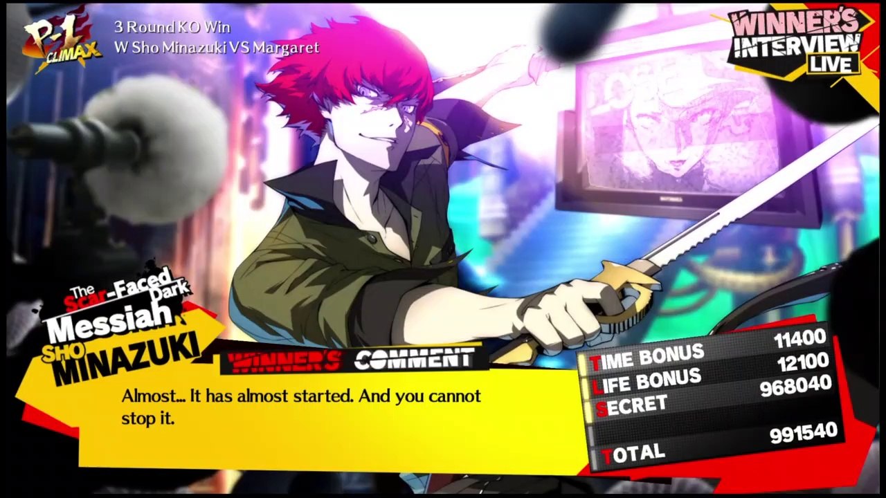 Score Attack - Minazuki - Hardest - Course D - Persona 4 Arena Ultimax 2.5