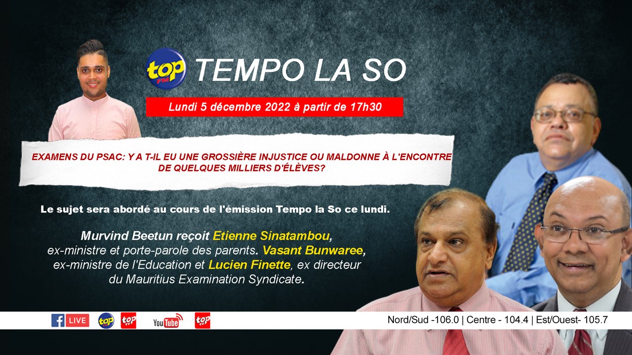 Tempo la So : Examens du PSAC: Y a t-il eu une grossière injustice ou maldonne à l'encontre de quelques milliers d'élèves?