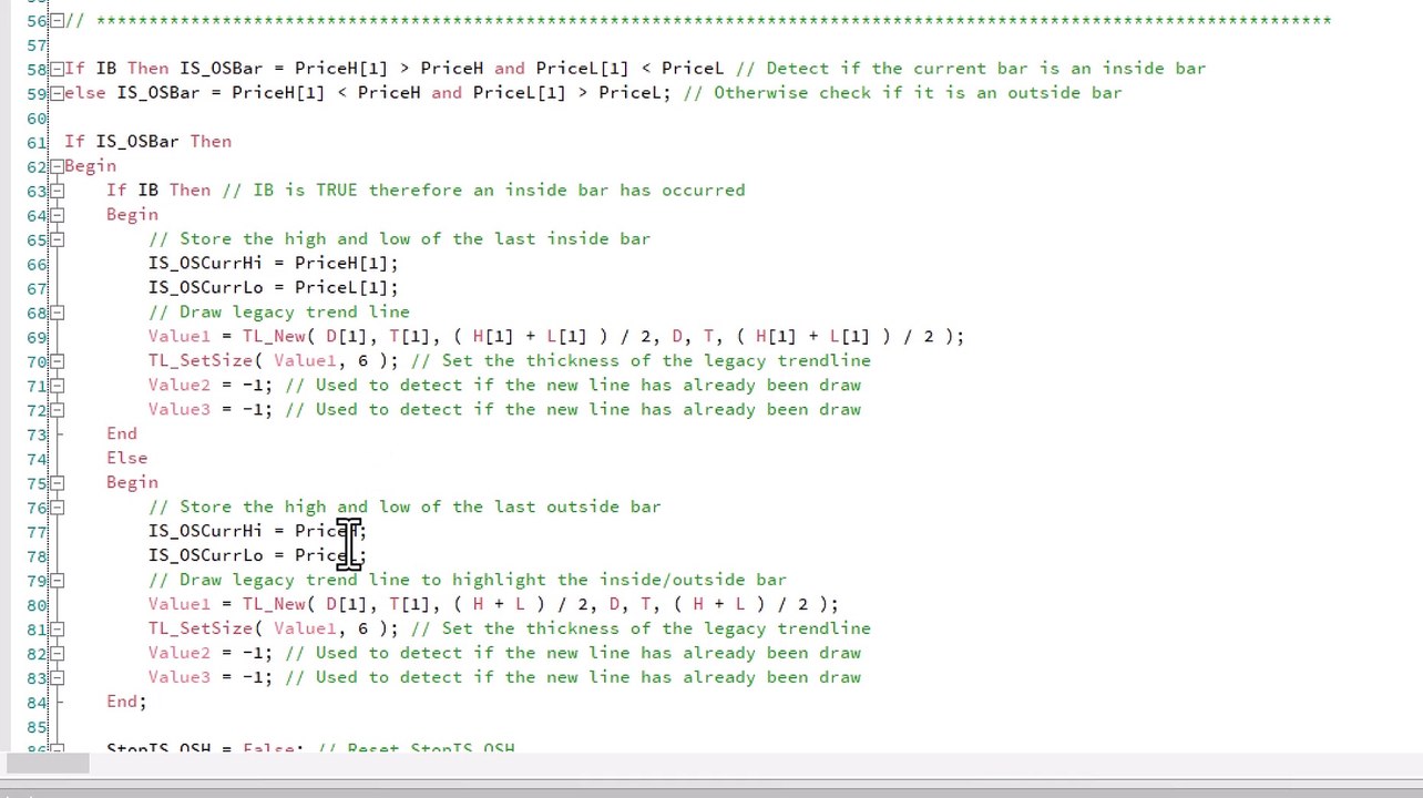 Tutorial 186 | Inside and outside bar high and low lines | Part 2 using legacy drawing tools