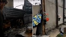 Ukrainian soldier shares footage of ‘mass grave’ for Russians in burned-out hanger