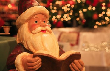 Man has a phobia of dancing Father Christmas figures