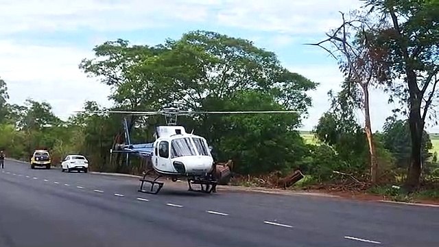 Umuaramense é atendido pelo helicóptero do Samu após capotamento na PR-323