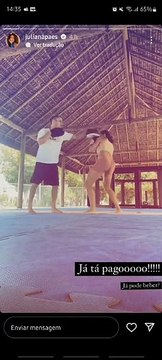 De shortinhos, Juliana Paes mostra habilidades em aula de luta