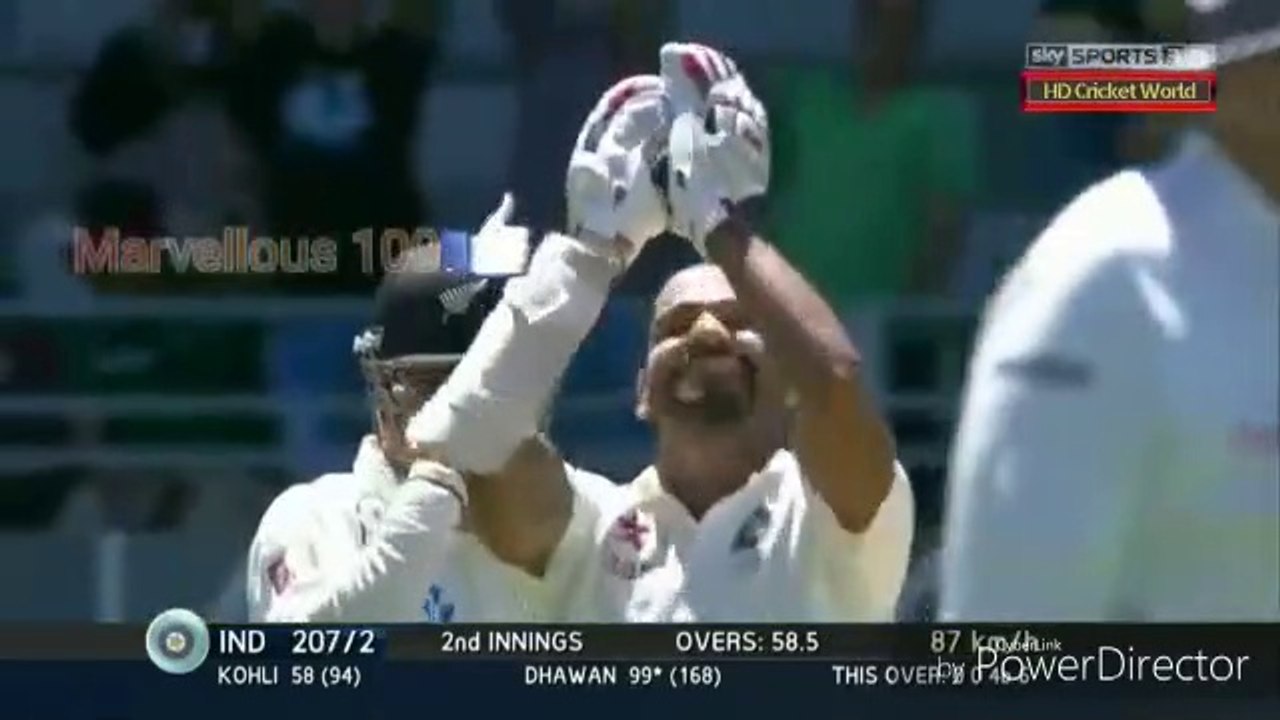 Shikhar dhawan smashes century 115 of 169 balls vs New Zealand 1st Test Auckland 2014