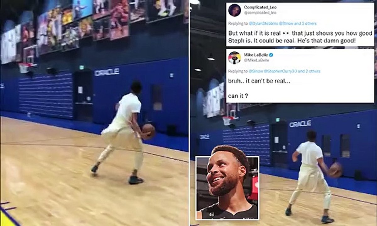 Viral video of NBA star Steph Curry sinking five full-court shots is FAKE, Golden State Warriors confirm - after ridiculous footage splits the internet