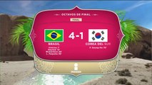 Brasil golea a Corea del Sur y avanza a cuartos de final en el Mundial