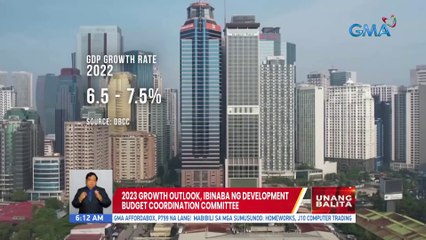Growth outlook para sa 2023 ibinaba ng Development Budget Coordination Committee | UB