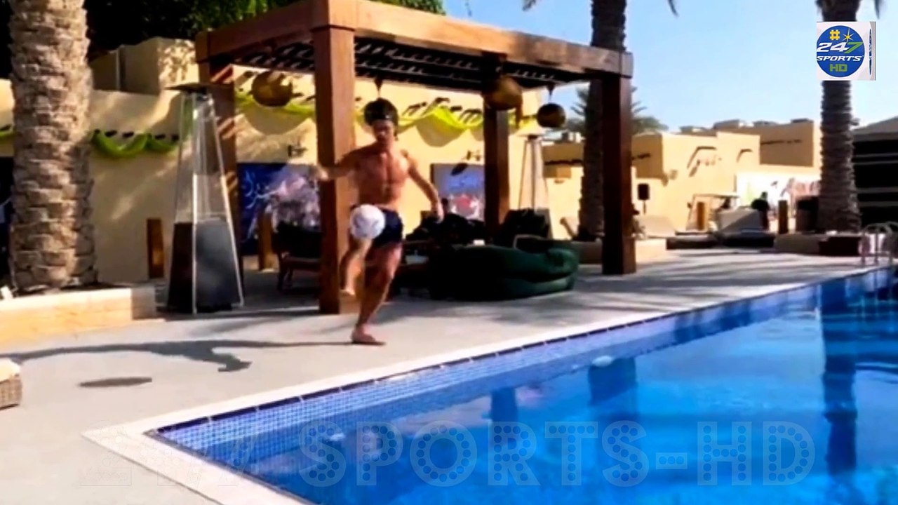 Watch Jack Grealish and Declan Rice do Keepie-Uppies over England Hotel POOL as They Relax after Win