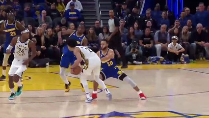 Andrew Nembhard is going off on the Warriors and Steph can't believe it