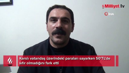 50 lirada sıfır olmadığını parasını sayarken fark etti