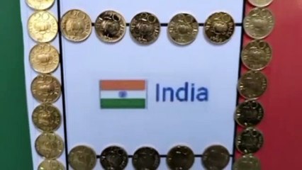 20 पैसे के सिक्कों से तैयार किया जी-20 का लोगो