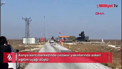 Konya'de askeri eğitim uçağı düştü! Pilot paraşütle atlayarak kurtuldu