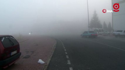Kayseri'de sis: Görüş mesafesi 5 metreye kadar düştü