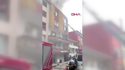 İSTANBUL-KAĞITHANE'DE YANGINDA MAHSUR KALAN BİRİ ÇOCUK 4 KİŞİ KURTARILDI