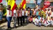 कर्नाटक महाराष्ट्र सीमा विवाद में बेलगावी में कर्नाटक रक्षण वेदिके का महाराष्ट्र के ट्रकों पर पथराव