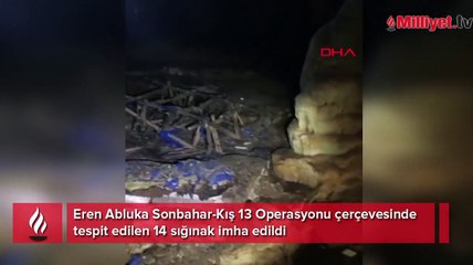 Eren Abluka Sonbahar-Kış 13 Operasyonu! 14 sığınak imha edildi