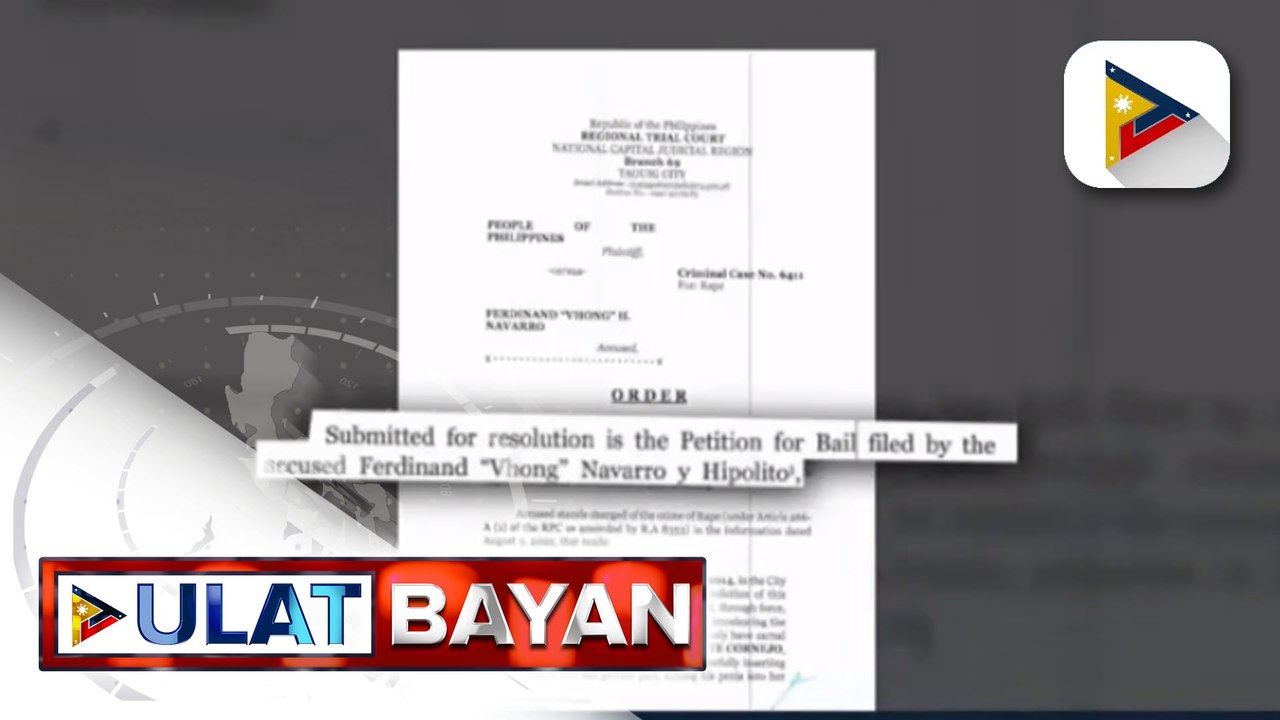 Aktor at TV host na si Vhong Navarro, pinayagan ng korteng magpiyansa ng P1-M