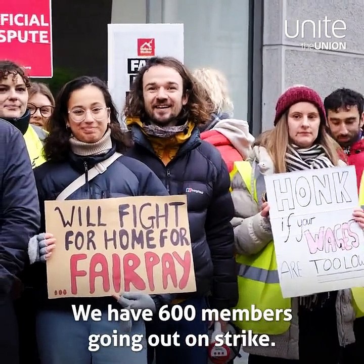 Shelter workers are on a two week strike over pay. Credit: Unite London & Eastern