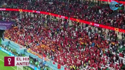 El himno de España sonó con fuerza antes del partido contra Marruecos