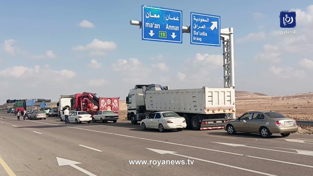 اعتصام لسائقي الشاحنات في معان