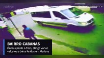 Ônibus perde o freio, atinge vários veículos e deixa feridos em Mariana