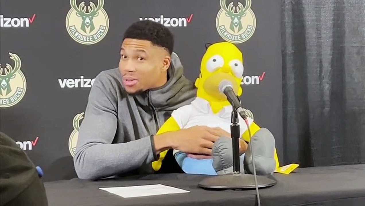 Antetokounmpo brings Homer Simpson to interview as the Bucks star expects to his 28th birthday - NBA