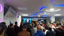 Celebración  en el restaurante Mundial de los marroquís tras la victoria de Marruecos ante España