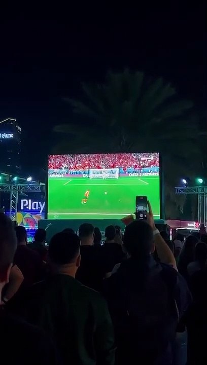 Football fans celebrate in Dubai