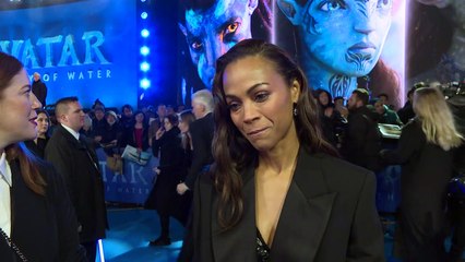 Zoe Saldaña chats Avatar: The Way of Water at World Premiere