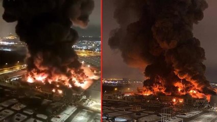 Rusya'yı ayağa kaldıran yangın! Alevler çatıdan başlayıp bir anda tüm AVM'yi sardı