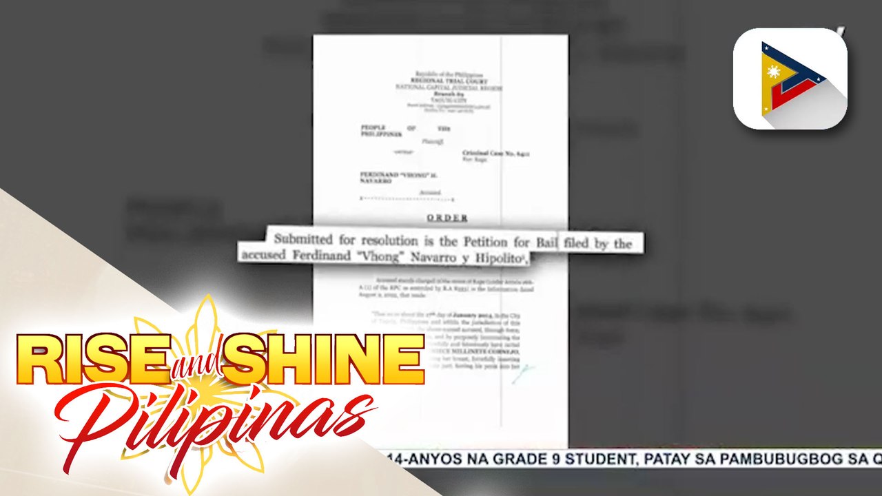 Aktor at TV host na si Vhong Navarro, pinayagan ng korteng magpiyansa ng P1-M