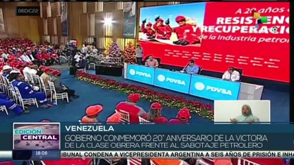 Download Video: Pdte. Nicolás Maduro conmemoró los 20 años de victoria de clase obrera frente a sabotaje petrolero