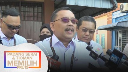 PRU15 | Sidang media SPR di pusat pengundian Parlimen Padang Serai