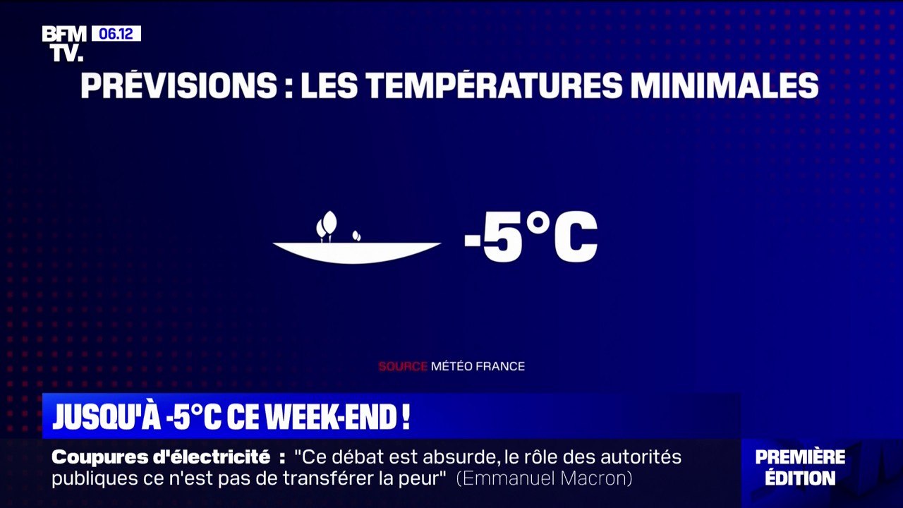Les températures vont continuer à baisser et atteindront jusqu'à -5°C ce week-end