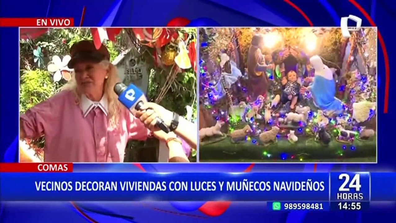 ¡Ya se vive la navidad en Comas!: Vecinos decoran viviendas con luces y adornos navideños
